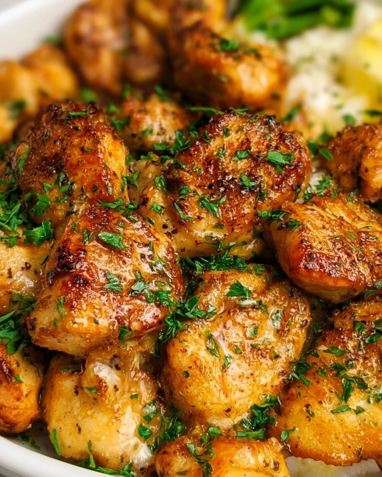 Delicious buttery chicken bites served on a plate