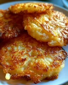 Crispy German potato pancakes served with applesauce and sour cream