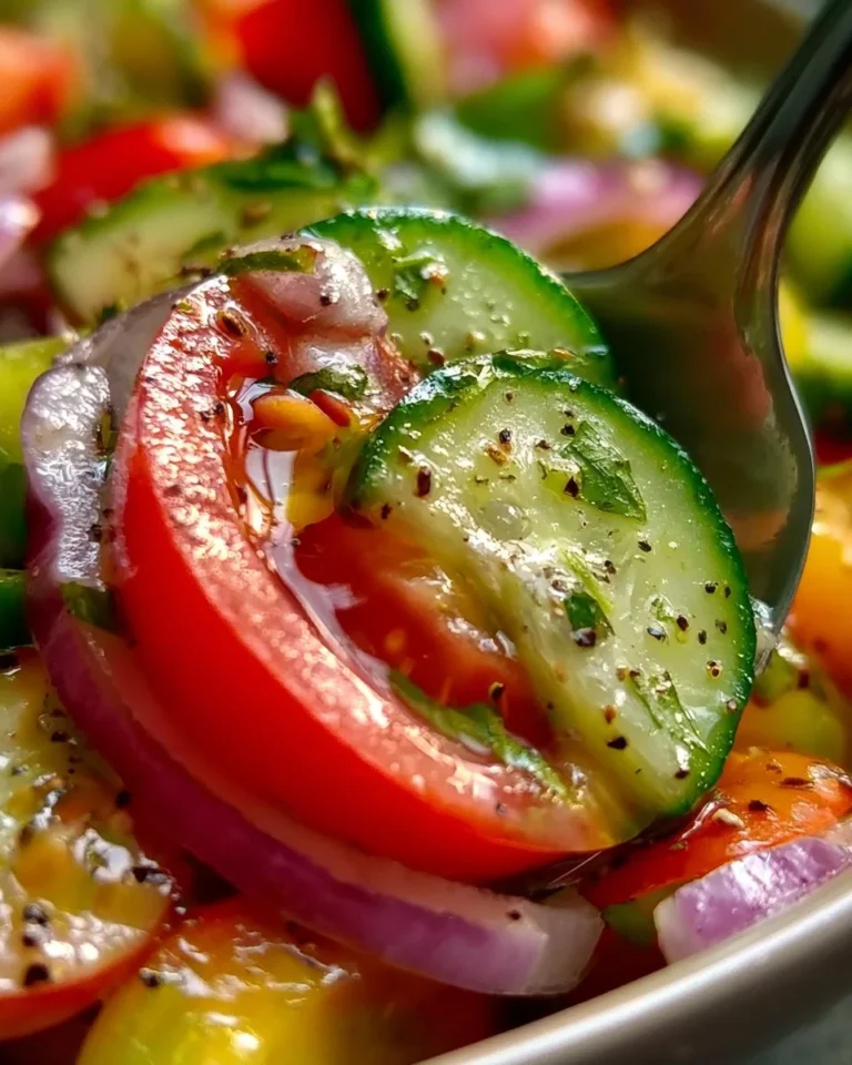 Delicious Cucumber Tomato Salad with vibrant vegetables in a bowl