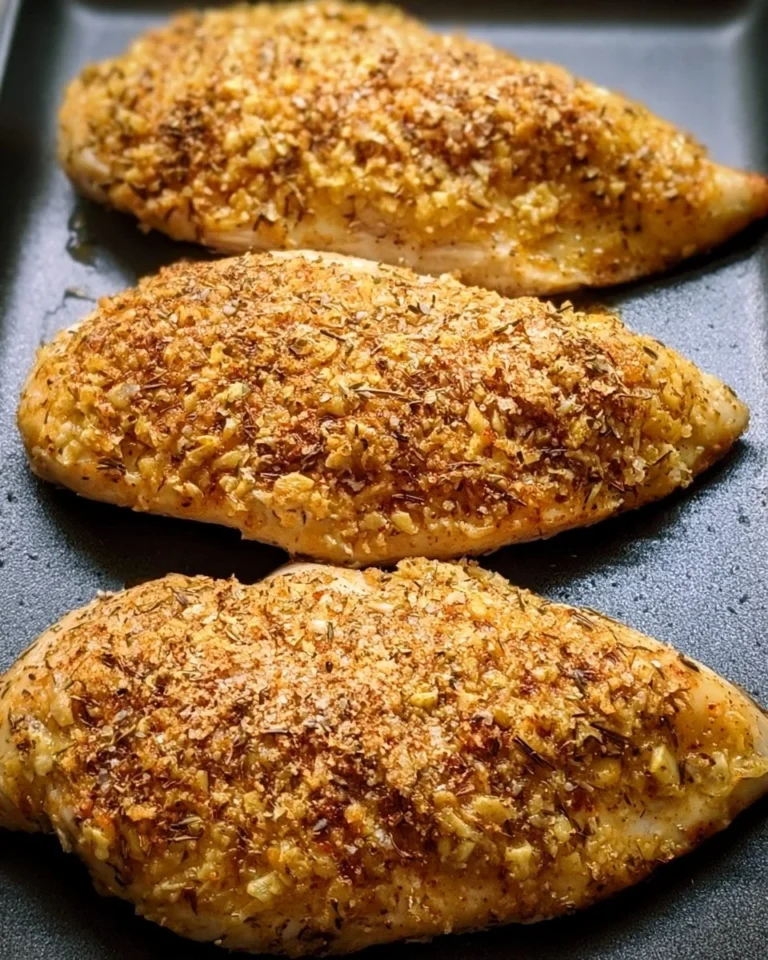 Juicy oven baked chicken served with roasted vegetables