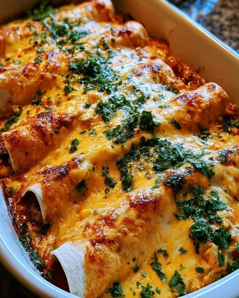 Cheese Chicken Enchiladas topped with melted cheese and fresh salsa