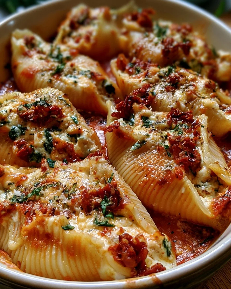 Creamy Sun-Dried Tomato and Ricotta Stuffed Shells