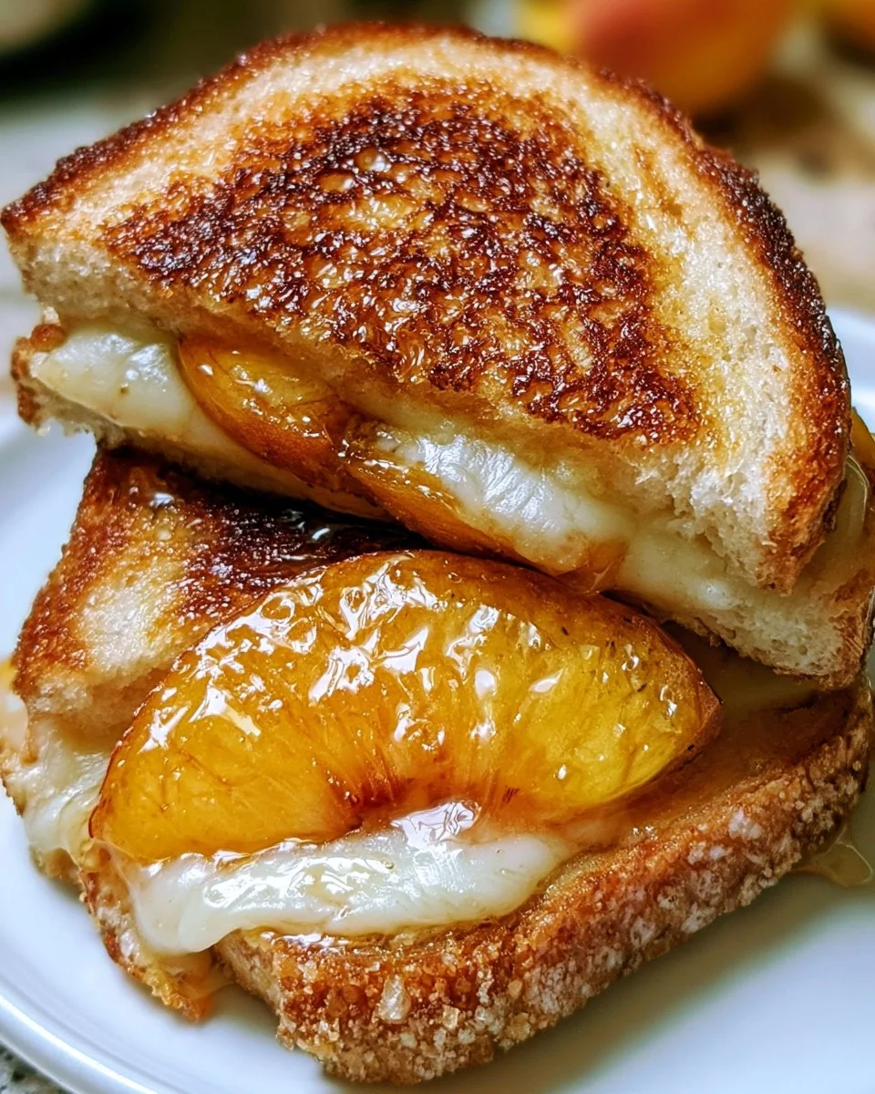 Honey Peach White Cheddar Grilled Cheese