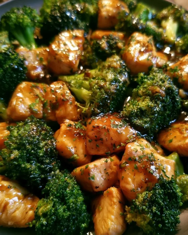 Delicious teriyaki chicken with broccoli on a plate